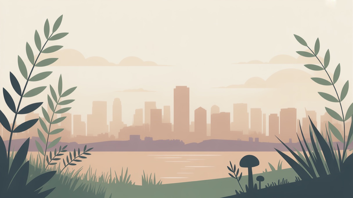 Stylised skyline illustration of Denver for a guide to what is legal locally