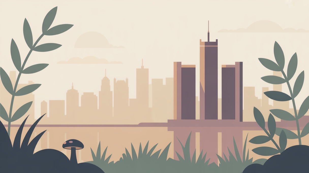 Stylised skyline illustration of Detroit for a guide to what is legal locally