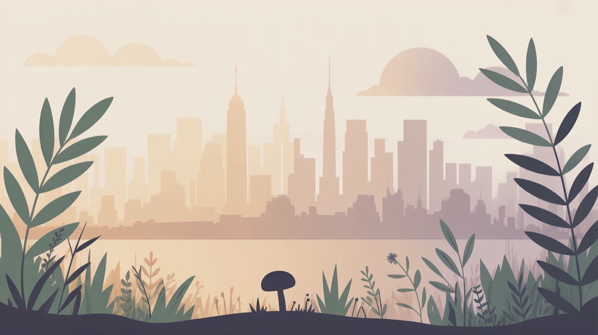 Stylised skyline illustration of New York City for a guide to what is legal locally