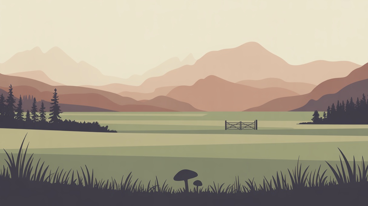 Stylised landscape illustration representing Alaska and its 2026 psilocybin laws