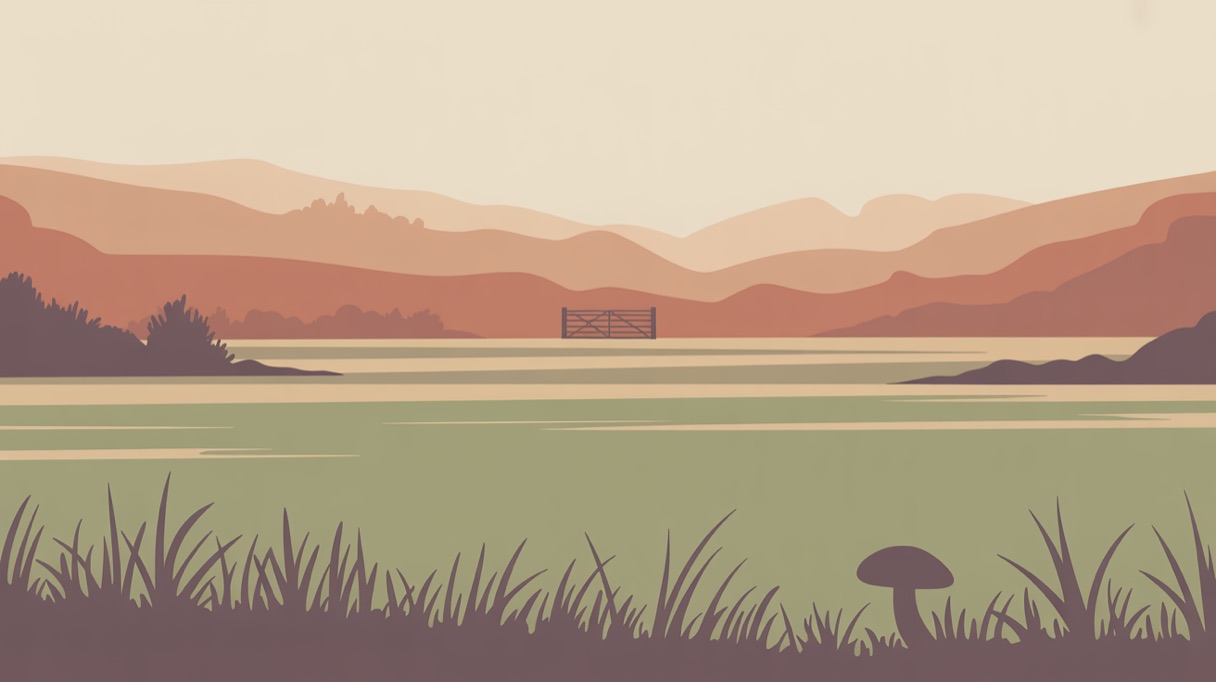 Stylised landscape illustration representing California and its 2026 psilocybin laws