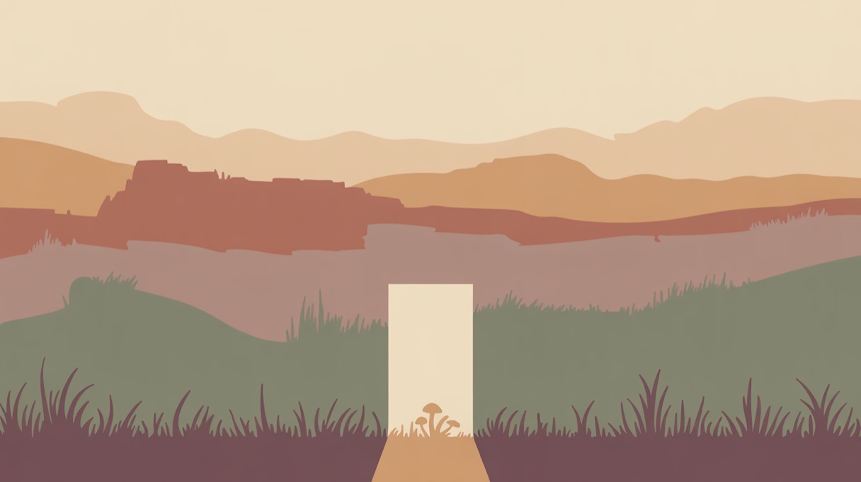 Stylised landscape illustration representing Colorado and its 2026 psilocybin laws