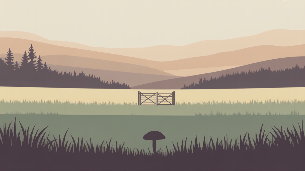 Stylised landscape illustration representing New Hampshire and its 2026 psilocybin laws