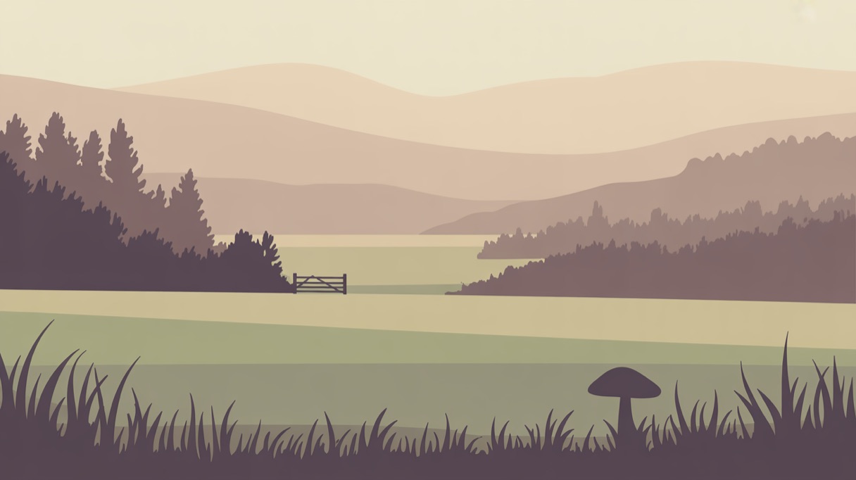 Stylised landscape illustration representing Vermont and its 2026 psilocybin laws