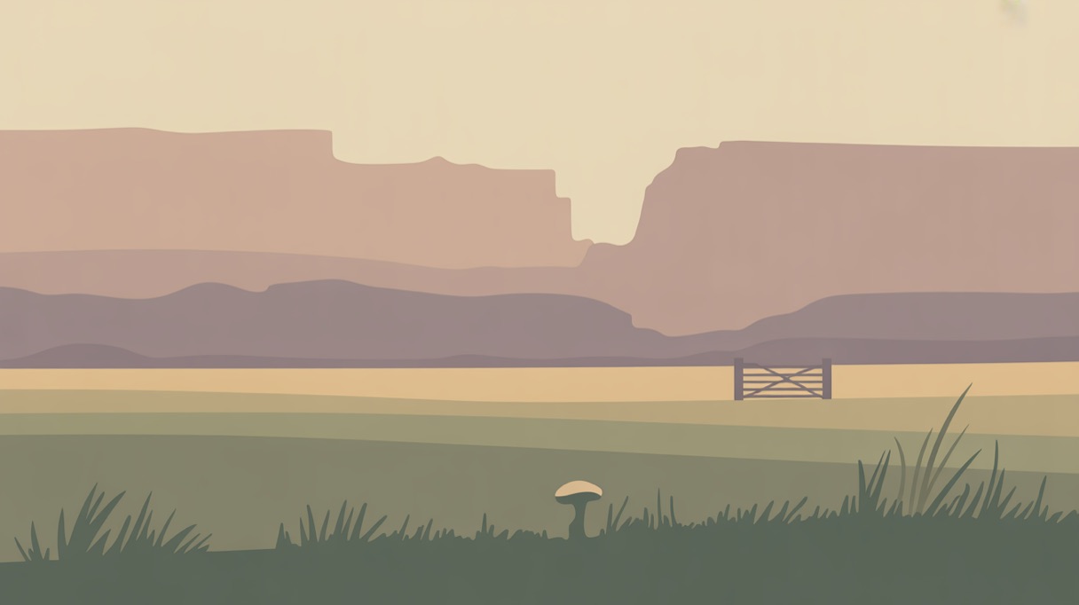 Stylised landscape illustration representing Wyoming and its 2026 psilocybin laws