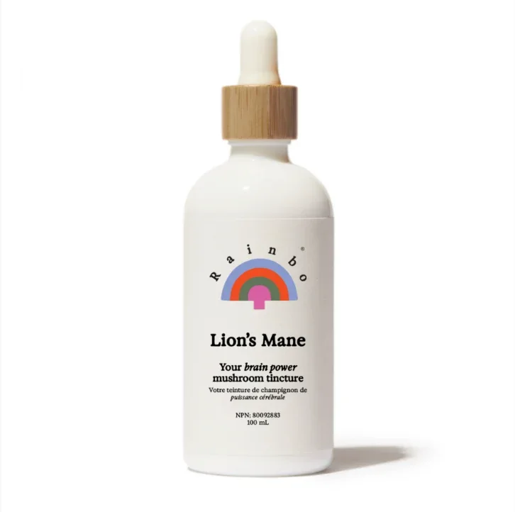 Rainbo Lion's Mane mushroom tincture bottle